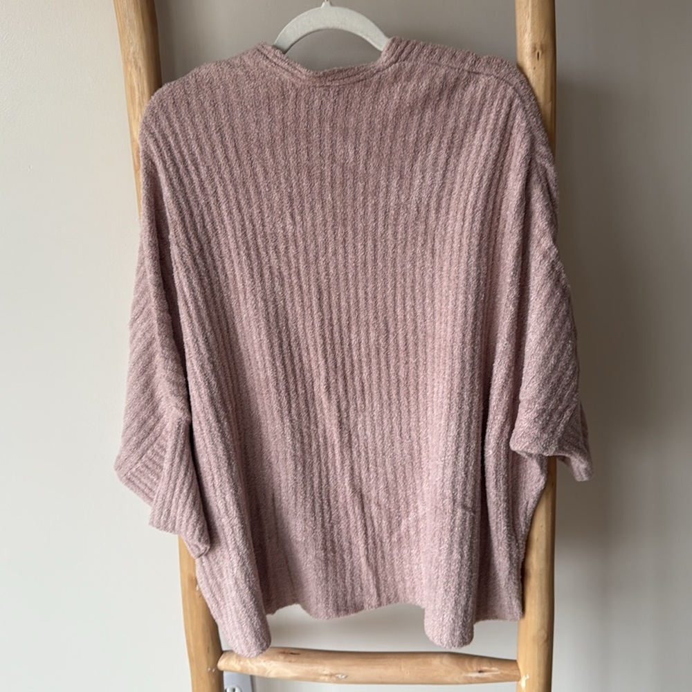 Barefoot Dreams CozyChic Lite Ribbed Shrug Cardigan Blush Pink Size L/XL - Picture 6 of 9